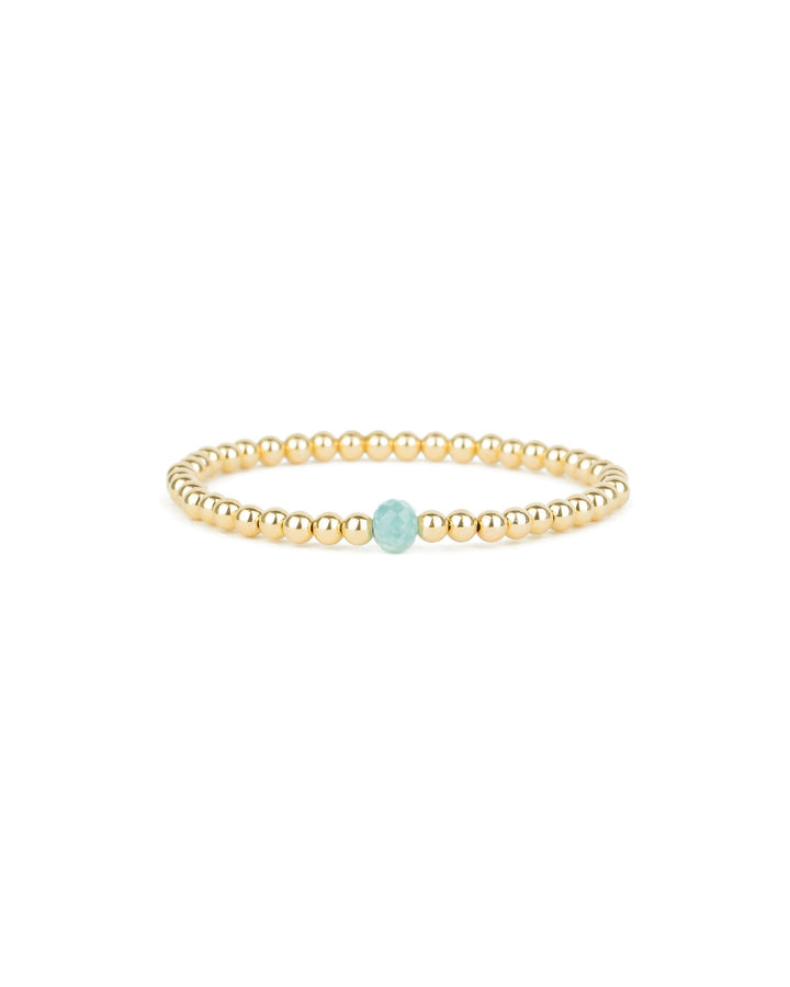 Cause We Care-Beaded Aquamarine Bracelet | 4mm-Bracelets-14k Gold Filled, Aquamarine-Blue Ruby Jewellery-Vancouver Canada