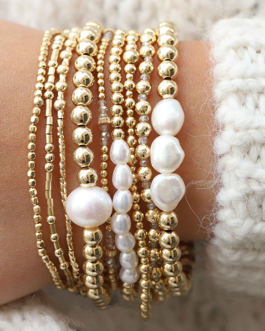 Cause We Care-Beaded Baroque Pearl Bracelet I 5mm-Bracelets-14k Gold-fill, Freshwater Pearl-Blue Ruby Jewellery-Vancouver Canada