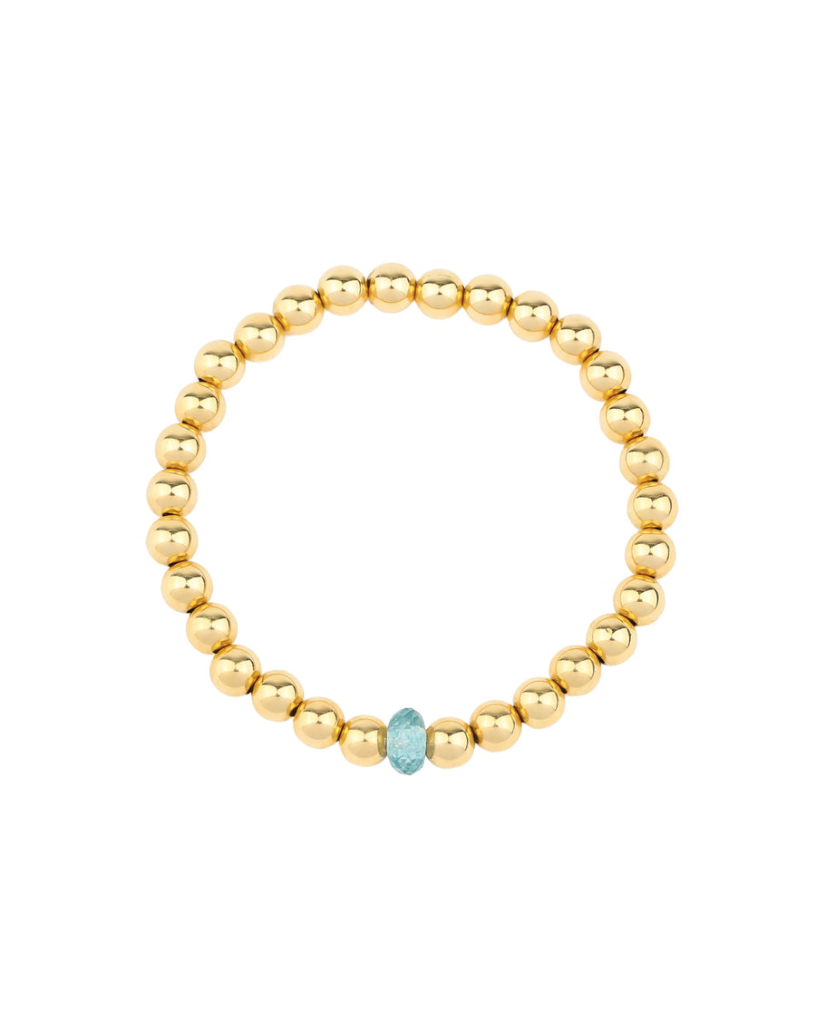 Cause We Care-Beaded Blue Topaz Bracelet | 6mm-Bracelets-14k Gold Filled, Blue Topaz-Blue Ruby Jewellery-Vancouver Canada