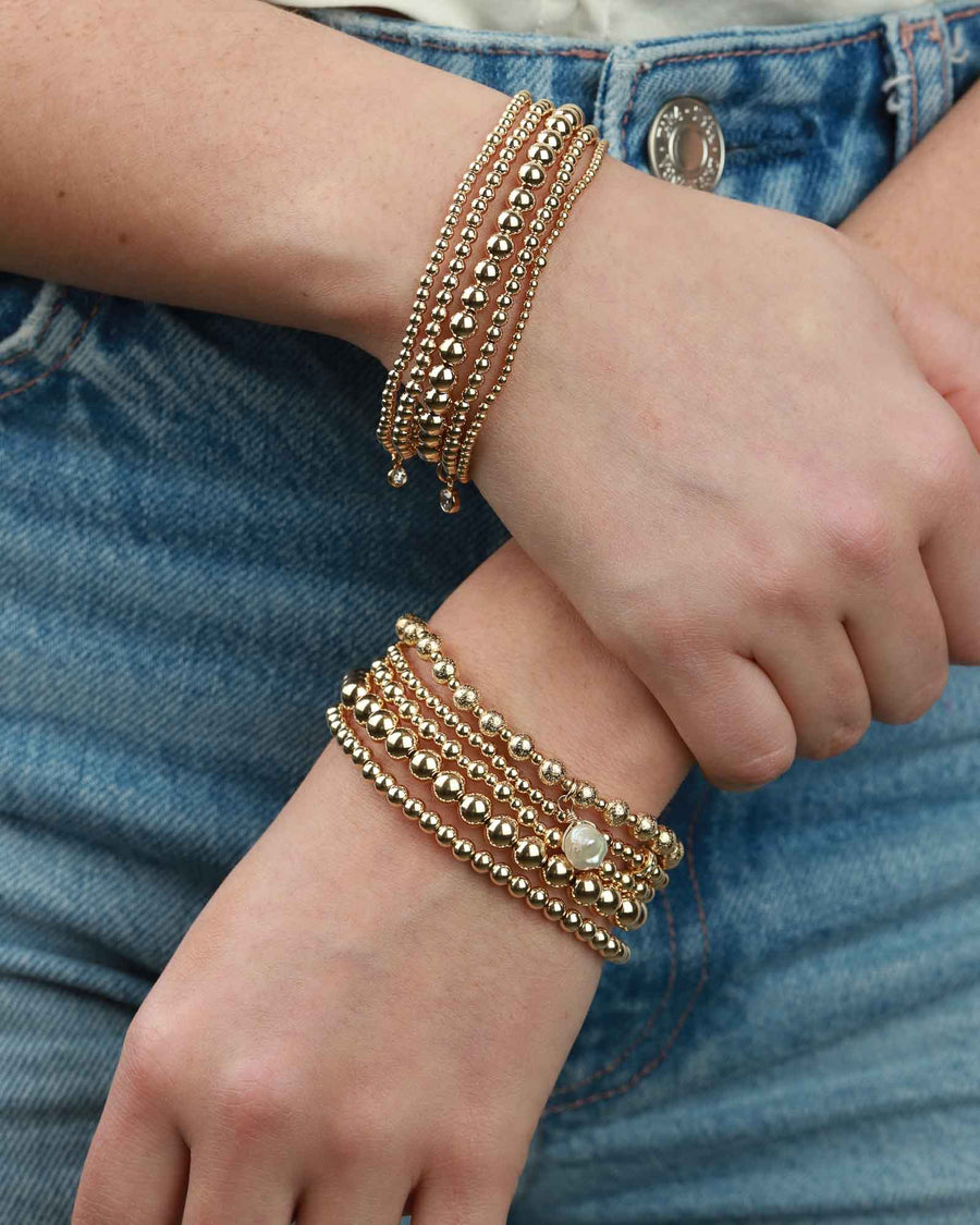Gold Beaded Bracelet Stack