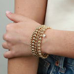 Cause We Care-Beaded Cubic Zirconia Rondelle Bracelet I 3mm-Bracelets-14k Gold-fill, Cubic Zirconia-Blue Ruby Jewellery-Vancouver Canada