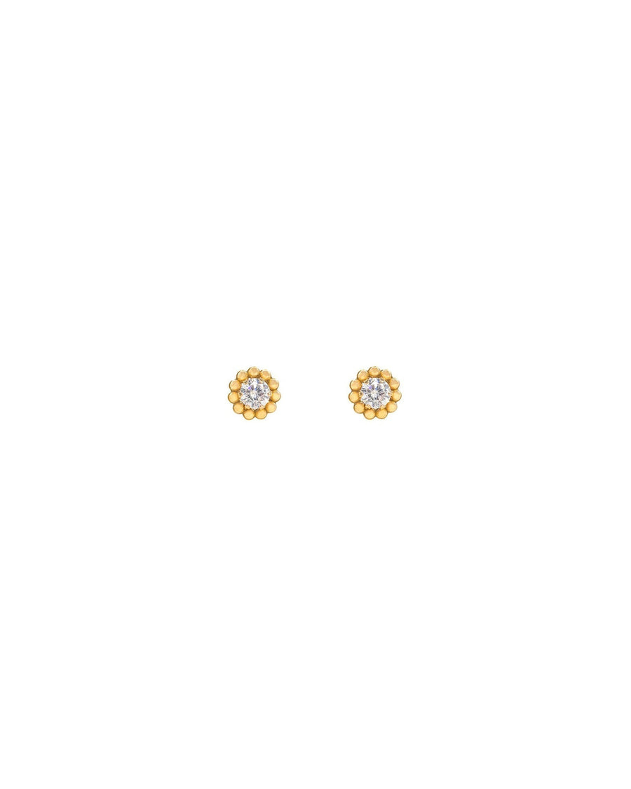 Leah Alexandra Fine-Beaded Studs-Earrings-10k Yellow Gold, Cubic Zirconia-Blue Ruby Jewellery-Vancouver Canada
