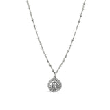 La Vie Parisienne-Bee CZ Disc Necklace-Necklaces-Sterling Silver Plated, Black Diamond Crystal-Blue Ruby Jewellery-Vancouver Canada