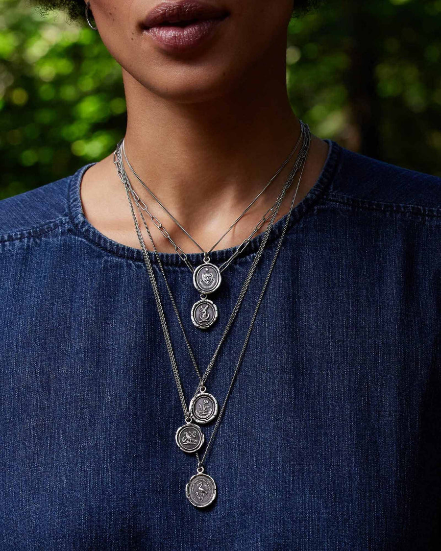 Pyrrha-Begin Again Talisman-Necklaces-Oxidized Sterling Silver-Blue Ruby Jewellery-Vancouver Canada