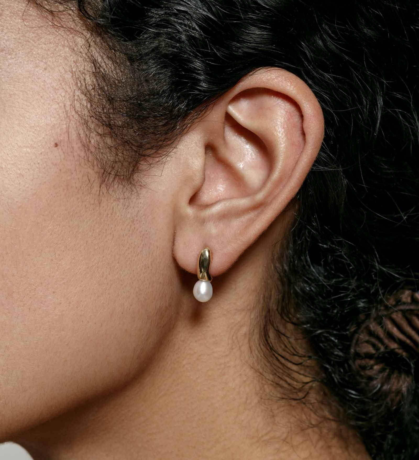 Wolf Circus-Betsy Earrings-Earrings-Gold Plated, Freshwater Pearl-Blue Ruby Jewellery-Vancouver Canada