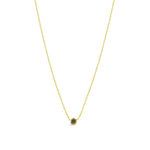 Quiet Icon-Bezel CZ Birthstone Necklace-Necklaces-14k Gold Vermeil, Peridot - August-Blue Ruby Jewellery-Vancouver Canada