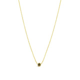 Quiet Icon-Bezel CZ Birthstone Necklace-Necklaces-14k Gold Vermeil, Peridot - August-Blue Ruby Jewellery-Vancouver Canada