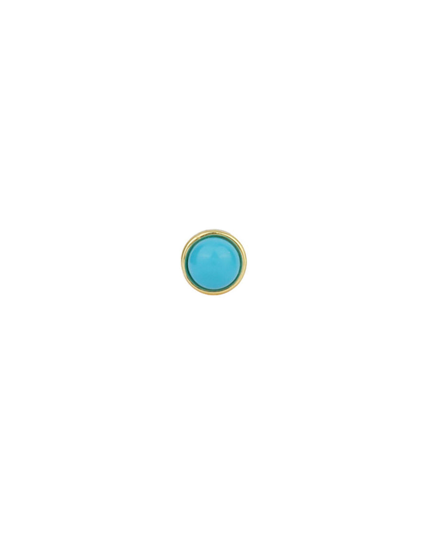 Quiet Icon-Bezel Turquoise Stud-Earrings-14k Gold Vermeil, Turquoise-Blue Ruby Jewellery-Vancouver Canada