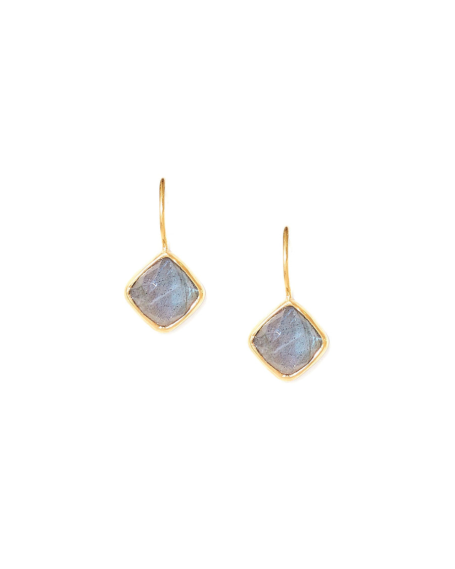 Chan Luu-Bezeled Drop Hooks-Earrings-18k Gold Vermeil, Labradorite-Blue Ruby Jewellery-Vancouver Canada