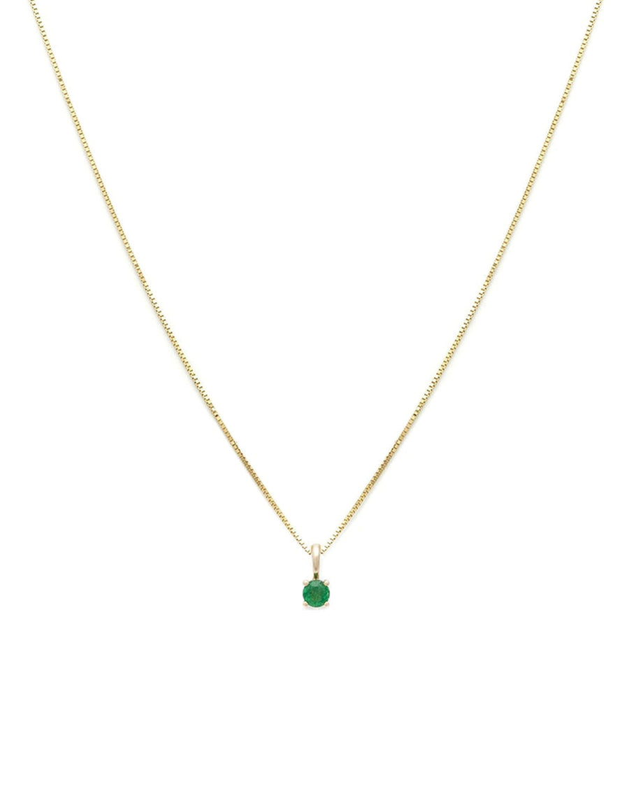 Leah Alexandra Fine-Birthstone Necklace-Necklaces-14k Yellow Gold, Emerald - May-Blue Ruby Jewellery-Vancouver Canada