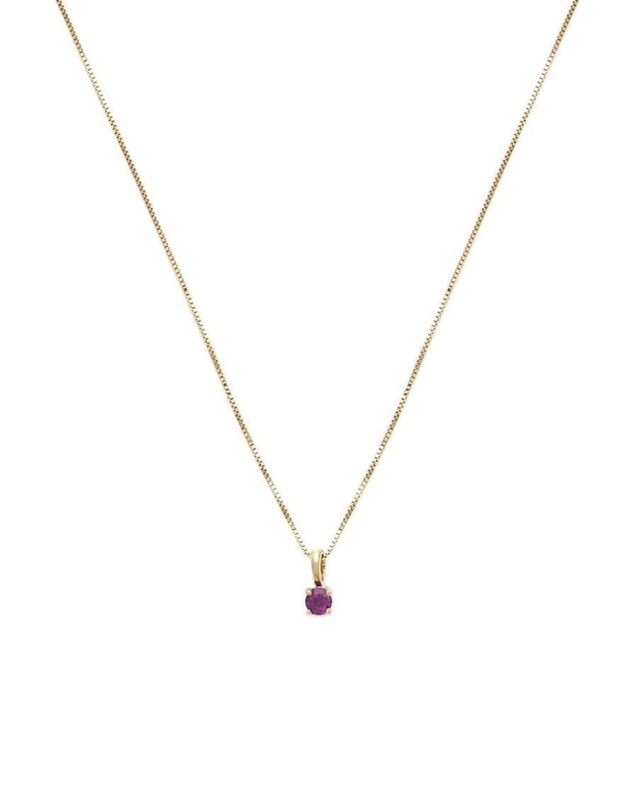 Leah Alexandra Fine-Birthstone Necklace-Necklaces-14k Yellow Gold, Garnet - January-Blue Ruby Jewellery-Vancouver Canada