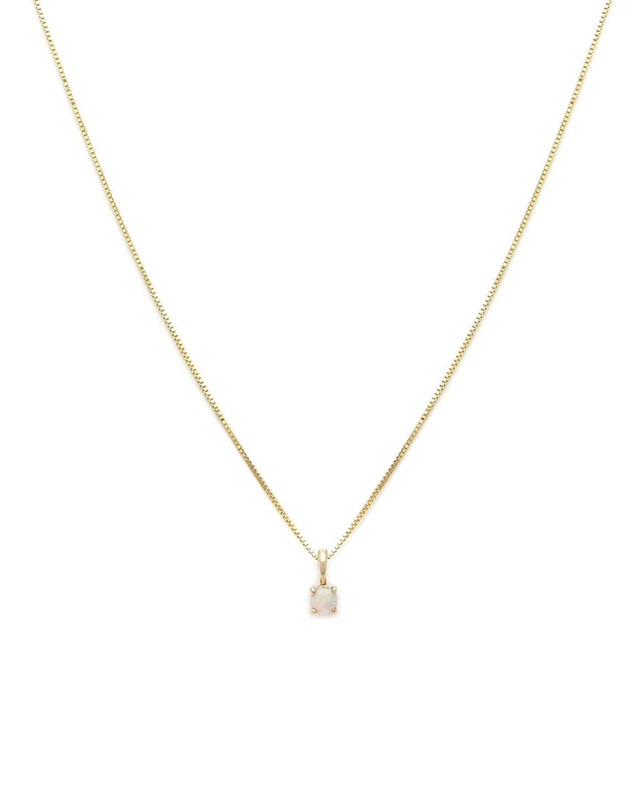 Leah Alexandra Fine-Birthstone Necklace-Necklaces-14k Yellow Gold, Opal - October-Blue Ruby Jewellery-Vancouver Canada