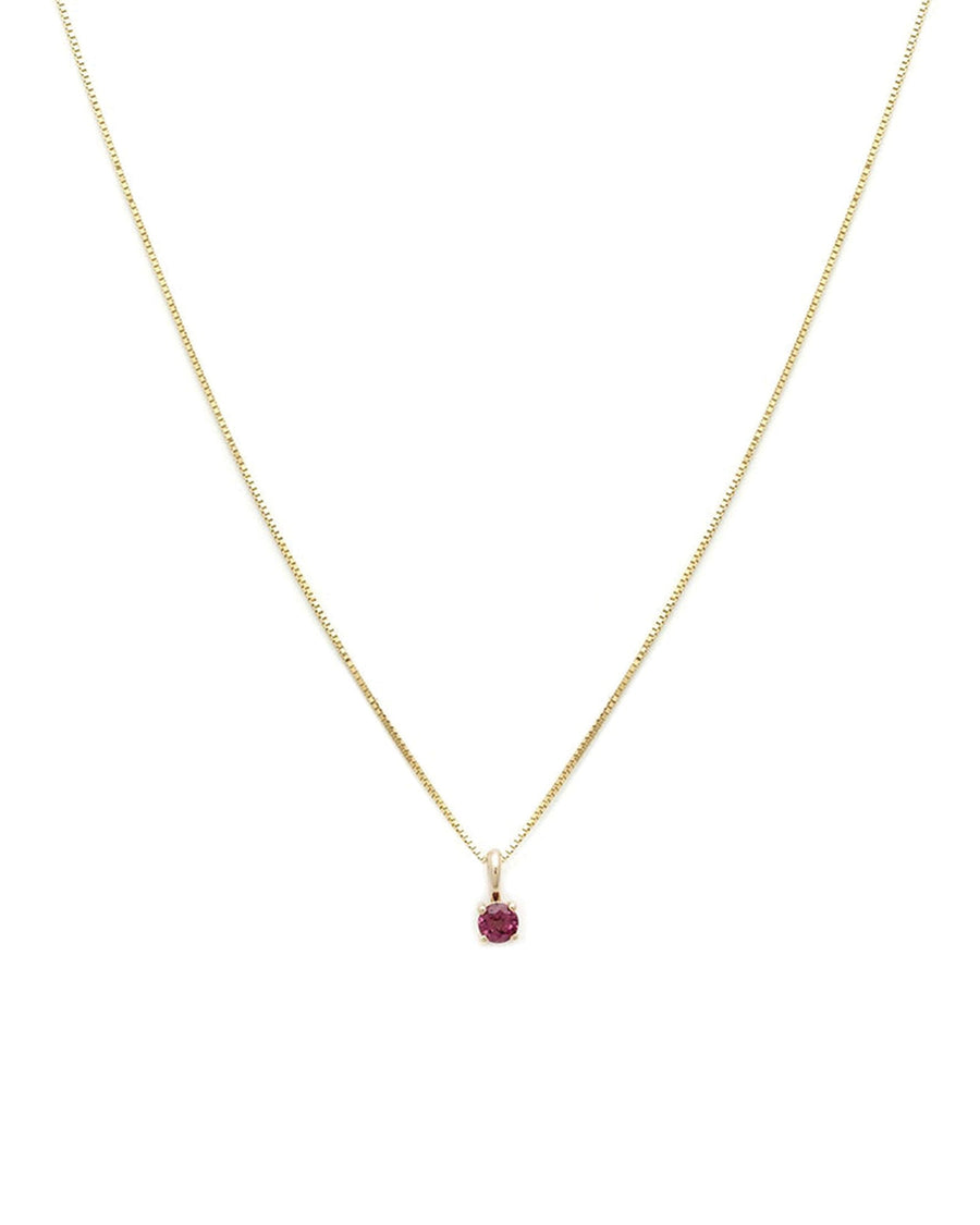 Leah Alexandra Fine-Birthstone Necklace-Necklaces-14k Yellow Gold, Ruby - July-Blue Ruby Jewellery-Vancouver Canada