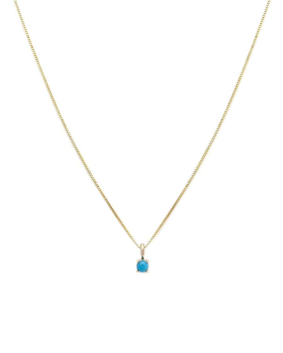 Leah Alexandra Fine-Birthstone Necklace-Necklaces-14k Yellow Gold, Turquoise - December-Blue Ruby Jewellery-Vancouver Canada