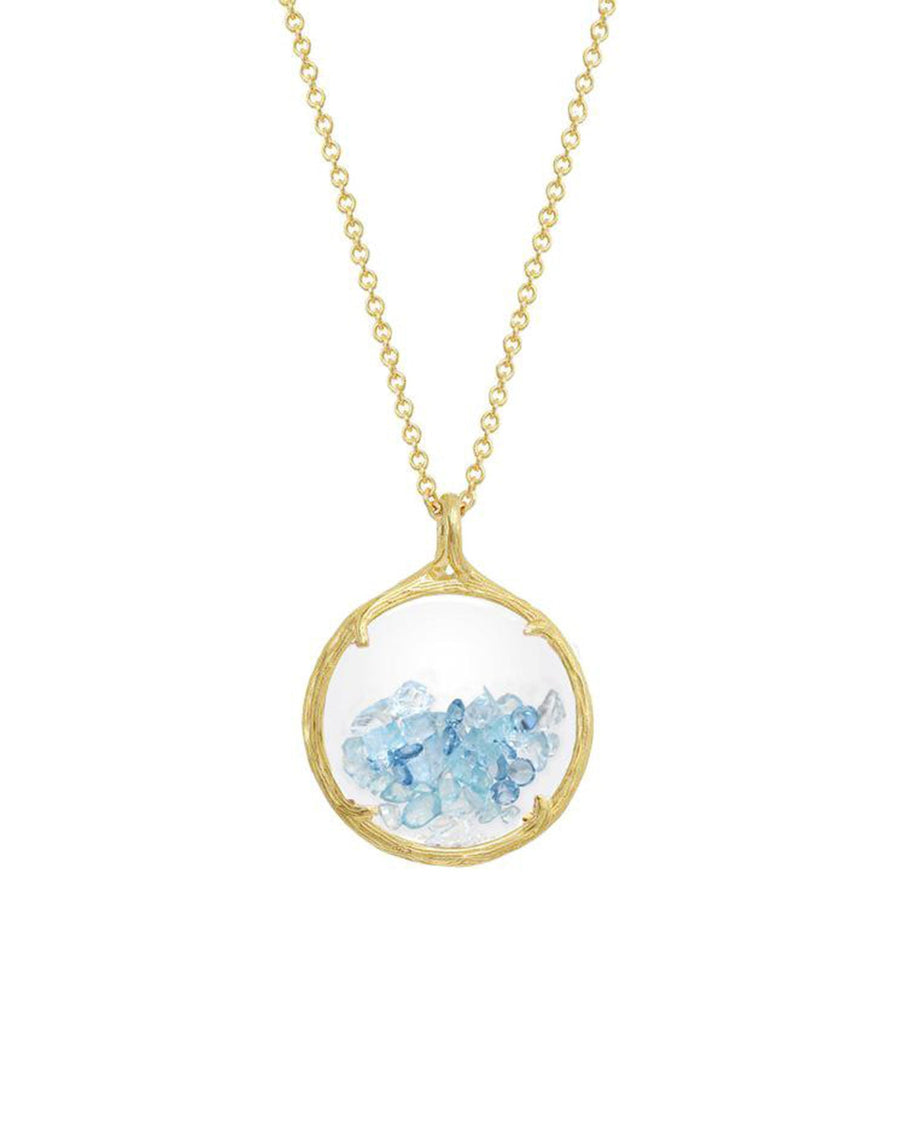 Catherine Weitzman-Birthstone Shaker Necklace I Small-Necklaces-18k Gold Vermeil, Aquamarine-Blue Ruby Jewellery-Vancouver Canada
