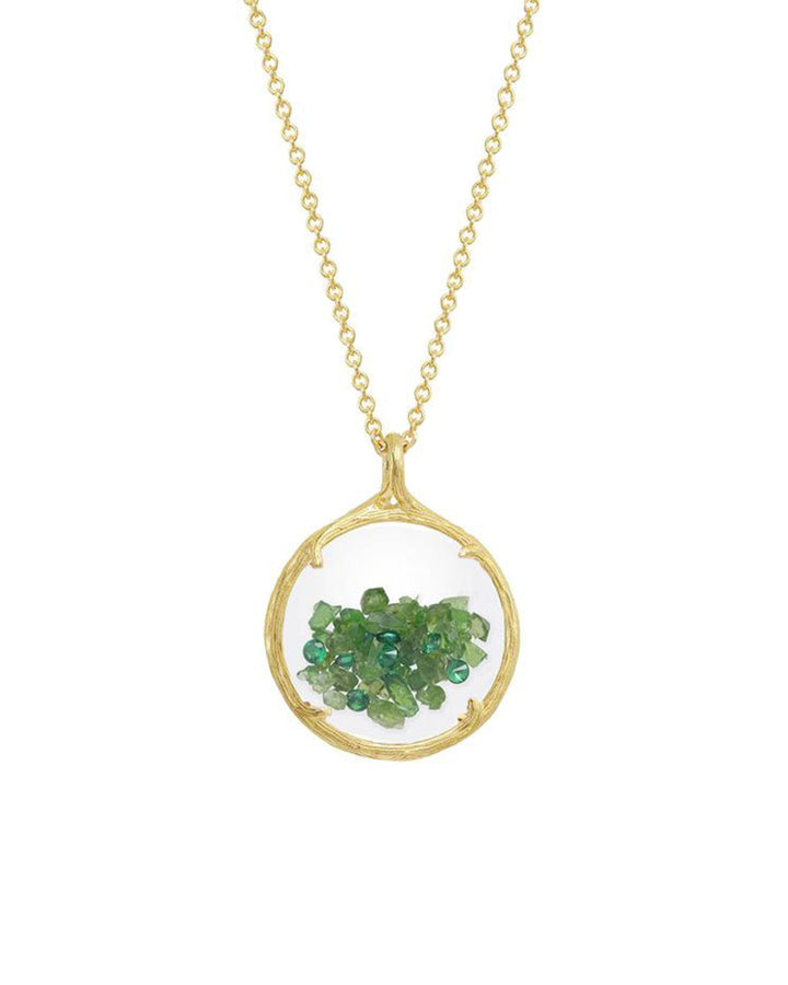 Catherine Weitzman-Birthstone Shaker Necklace I Small-Necklaces-18k Gold Vermeil, Emerald-Blue Ruby Jewellery-Vancouver Canada