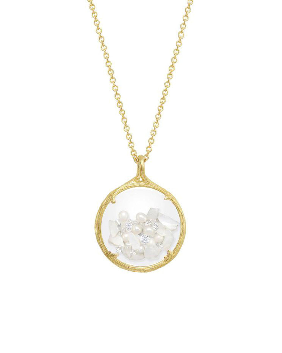 Catherine Weitzman-Birthstone Shaker Necklace I Small-Necklaces-18k Gold Vermeil, Pearl-Blue Ruby Jewellery-Vancouver Canada