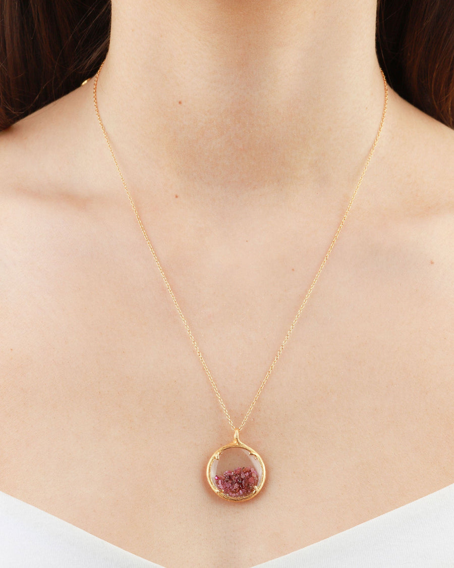 Catherine Weitzman-Birthstone Shaker Necklace I Small-Necklaces-18k Gold Vermeil, Ruby-Blue Ruby Jewellery-Vancouver Canada