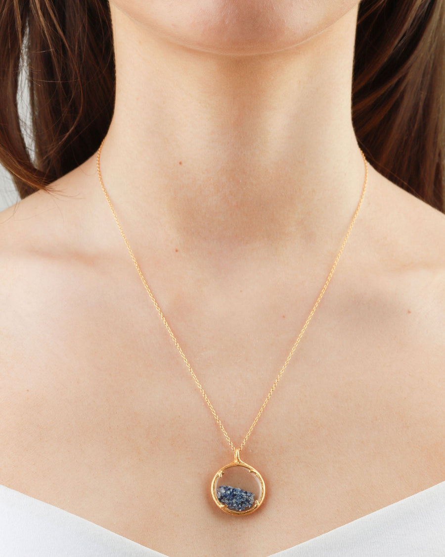 Catherine Weitzman-Birthstone Shaker Necklace I Small-Necklaces-18k Gold Vermeil, Sapphire-Blue Ruby Jewellery-Vancouver Canada