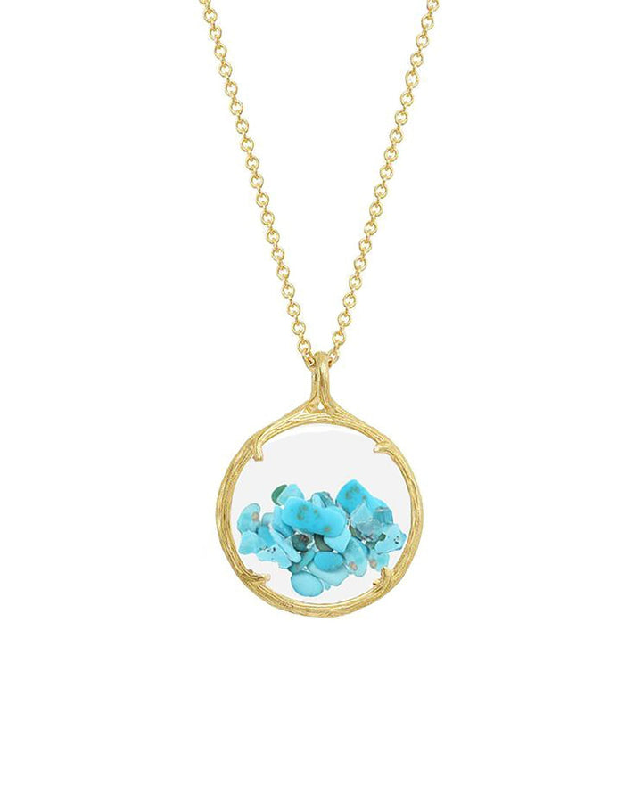 Shaker Necklace I Small-Necklaces-Catherine Weitzman-18k Gold Vermeil-Turquoise-Blue Ruby Jewellery-Vancouver-Canada