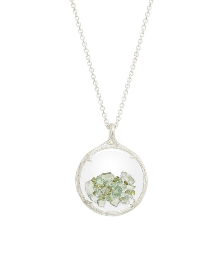 Catherine Weitzman-Birthstone Shaker Necklace I Small-Necklaces-Sterling Silver, Peridot-Blue Ruby Jewellery-Vancouver Canada