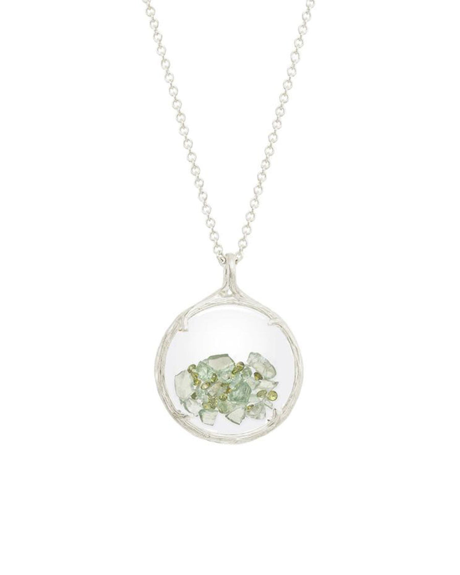 Catherine Weitzman-Birthstone Shaker Necklace I Small-Necklaces-Sterling Silver, Peridot-Blue Ruby Jewellery-Vancouver Canada