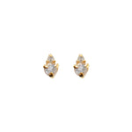 Quiet Icon-Birthstone Studs | April-Earrings-14k Gold Vermeil, Cubic Zirconia-Blue Ruby Jewellery-Vancouver Canada