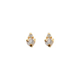 Quiet Icon-Birthstone Studs | April-Earrings-14k Gold Vermeil, Cubic Zirconia-Blue Ruby Jewellery-Vancouver Canada