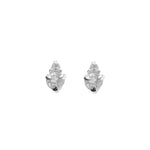 Quiet Icon-Birthstone Studs | April-Earrings-Rhodium Plated Sterling Silver, Cubic Zirconia-Blue Ruby Jewellery-Vancouver Canada