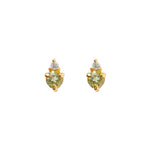 Quiet Icon-Birthstone Studs | August-Earrings-14k Gold Vermeil Peridot Cubic Zirconia-Blue Ruby Jewellery-Vancouver Canada