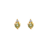 Quiet Icon-Birthstone Studs | August-Earrings-14k Gold Vermeil Peridot Cubic Zirconia-Blue Ruby Jewellery-Vancouver Canada