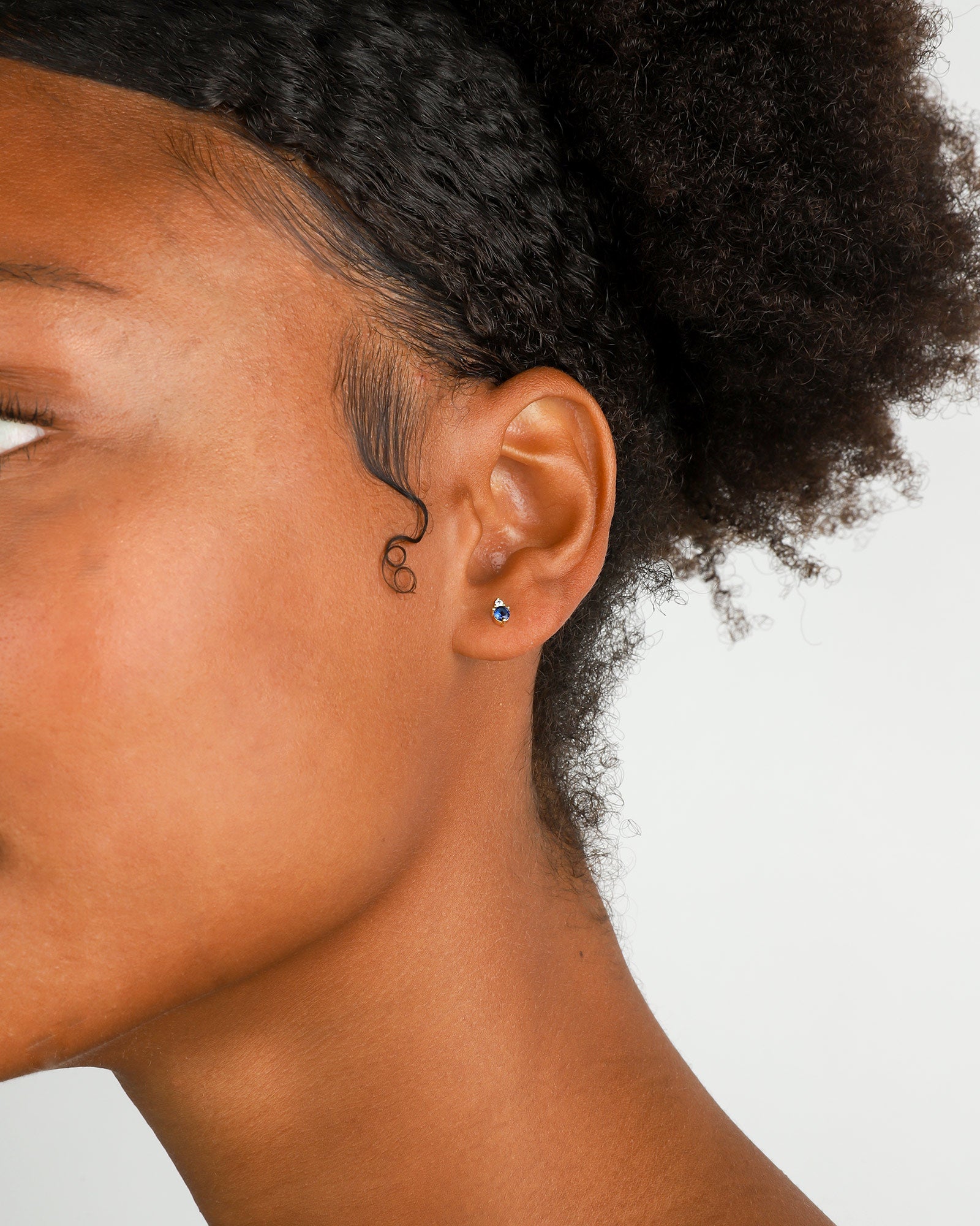 Quiet Icon-Birthstone Studs | December-Earrings-14k Gold Vermeil, Cubic Zirconia-Blue Ruby Jewellery-Vancouver Canada