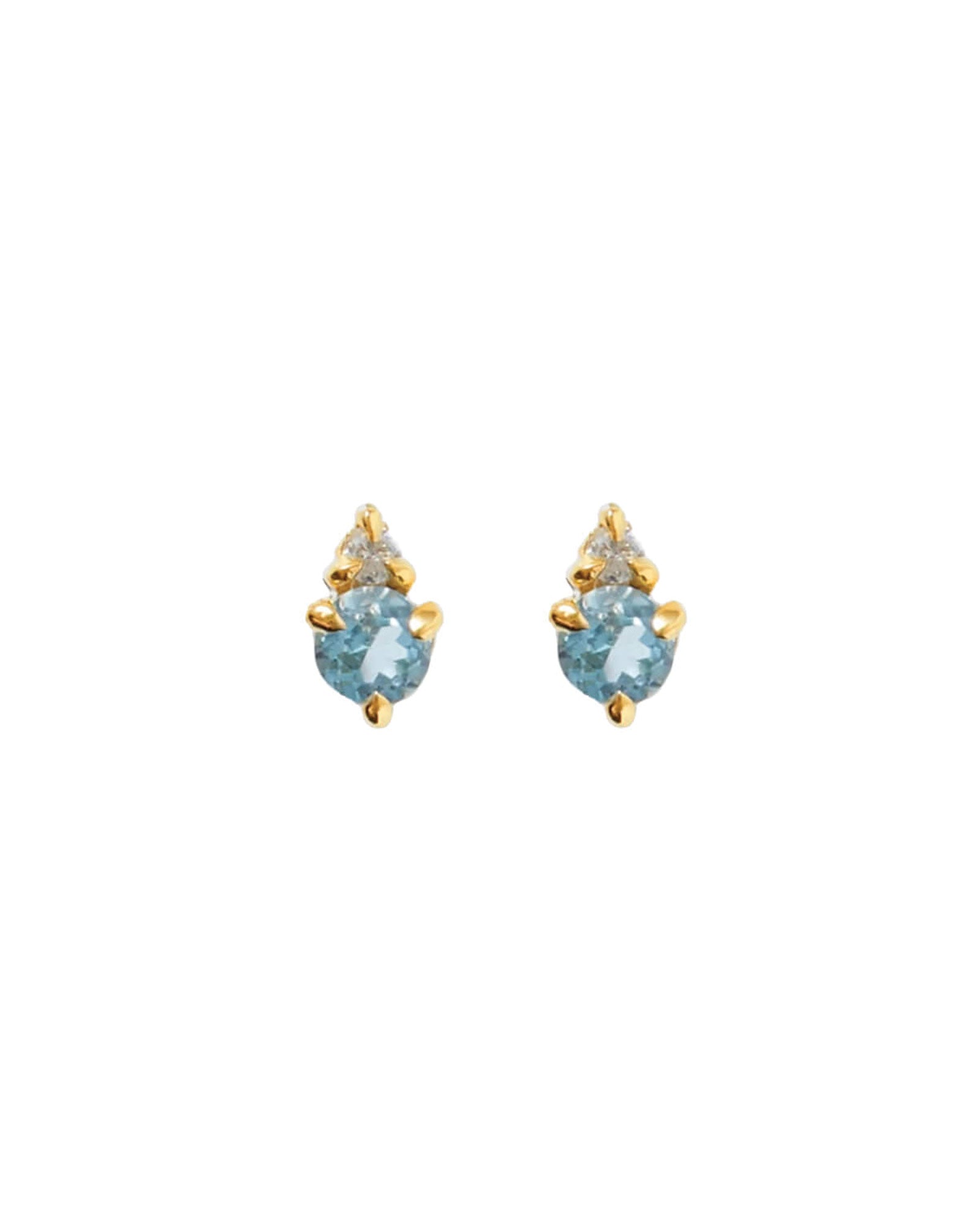 Quiet Icon-Birthstone Studs | December-Earrings-14k Gold Vermeil, Cubic Zirconia-Blue Ruby Jewellery-Vancouver Canada
