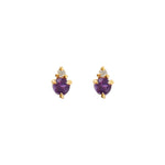Quiet Icon-Birthstone Studs | February-Earrings-14k Gold Vermeil, Cubic Zirconia-Blue Ruby Jewellery-Vancouver Canada
