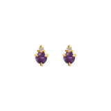 Quiet Icon-Birthstone Studs | February-Earrings-14k Gold Vermeil, Cubic Zirconia-Blue Ruby Jewellery-Vancouver Canada