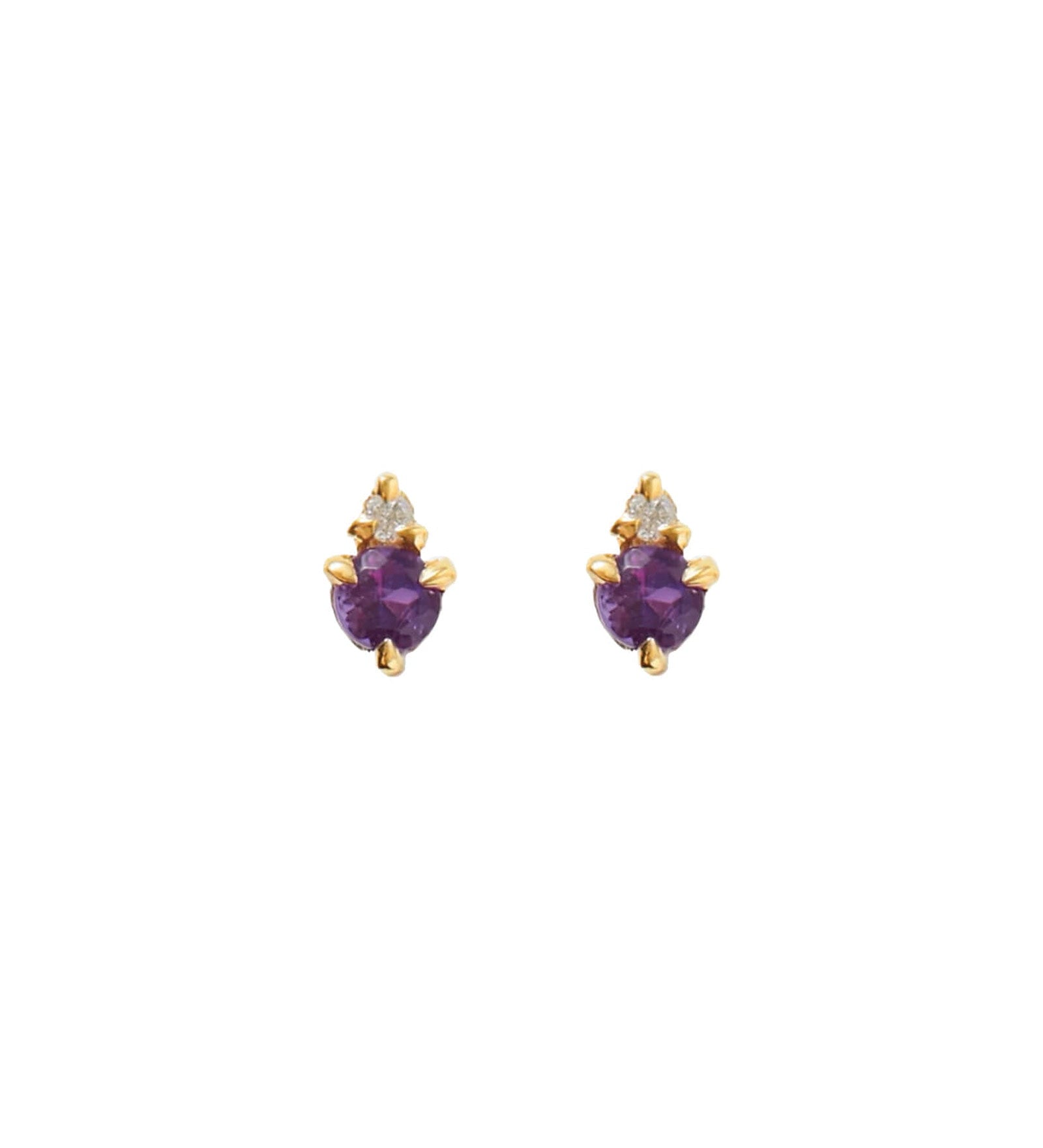 Quiet Icon-Birthstone Studs | February-Earrings-14k Gold Vermeil, Cubic Zirconia-Blue Ruby Jewellery-Vancouver Canada