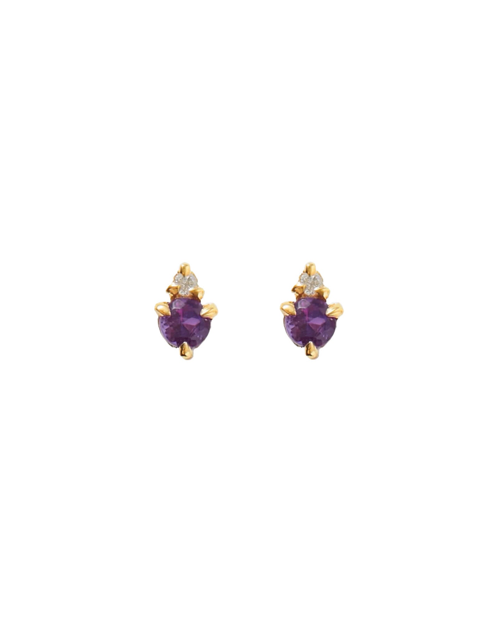 Quiet Icon-Birthstone Studs | February-Earrings-14k Gold Vermeil, Cubic Zirconia-Blue Ruby Jewellery-Vancouver Canada