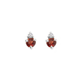 Quiet Icon-Birthstone Studs | January-Earrings-Rhodium Plated Sterling Silver, Cubic Zirconia-Blue Ruby Jewellery-Vancouver Canada