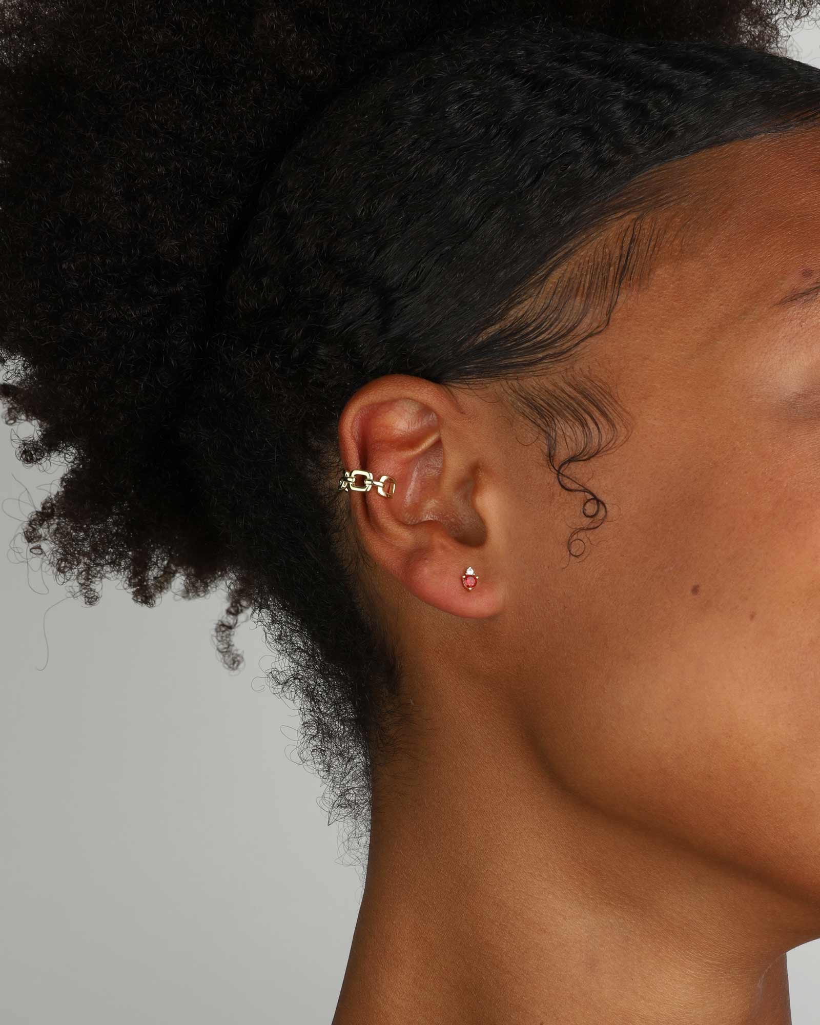 Quiet Icon-Birthstone Studs | July-Earrings-14k Gold Vermeil, Cubic Zirconia-Blue Ruby Jewellery-Vancouver Canada