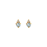 Quiet Icon-Birthstone Studs | March-Earrings-14k Gold Vermeil, Cubic Zirconia-Blue Ruby Jewellery-Vancouver Canada