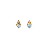 Quiet Icon-Birthstone Studs | March-Earrings-14k Gold Vermeil, Cubic Zirconia-Blue Ruby Jewellery-Vancouver Canada