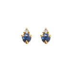 Quiet Icon-Birthstone Studs | September-Earrings-14k Gold Vermeil, Cubic Zirconia-Blue Ruby Jewellery-Vancouver Canada