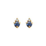 Quiet Icon-Birthstone Studs | September-Earrings-14k Gold Vermeil, Cubic Zirconia-Blue Ruby Jewellery-Vancouver Canada