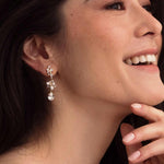 Olive & Piper-Blair Drops-Earrings-14k Gold Plated, Crystal-Blue Ruby Jewellery-Vancouver Canada