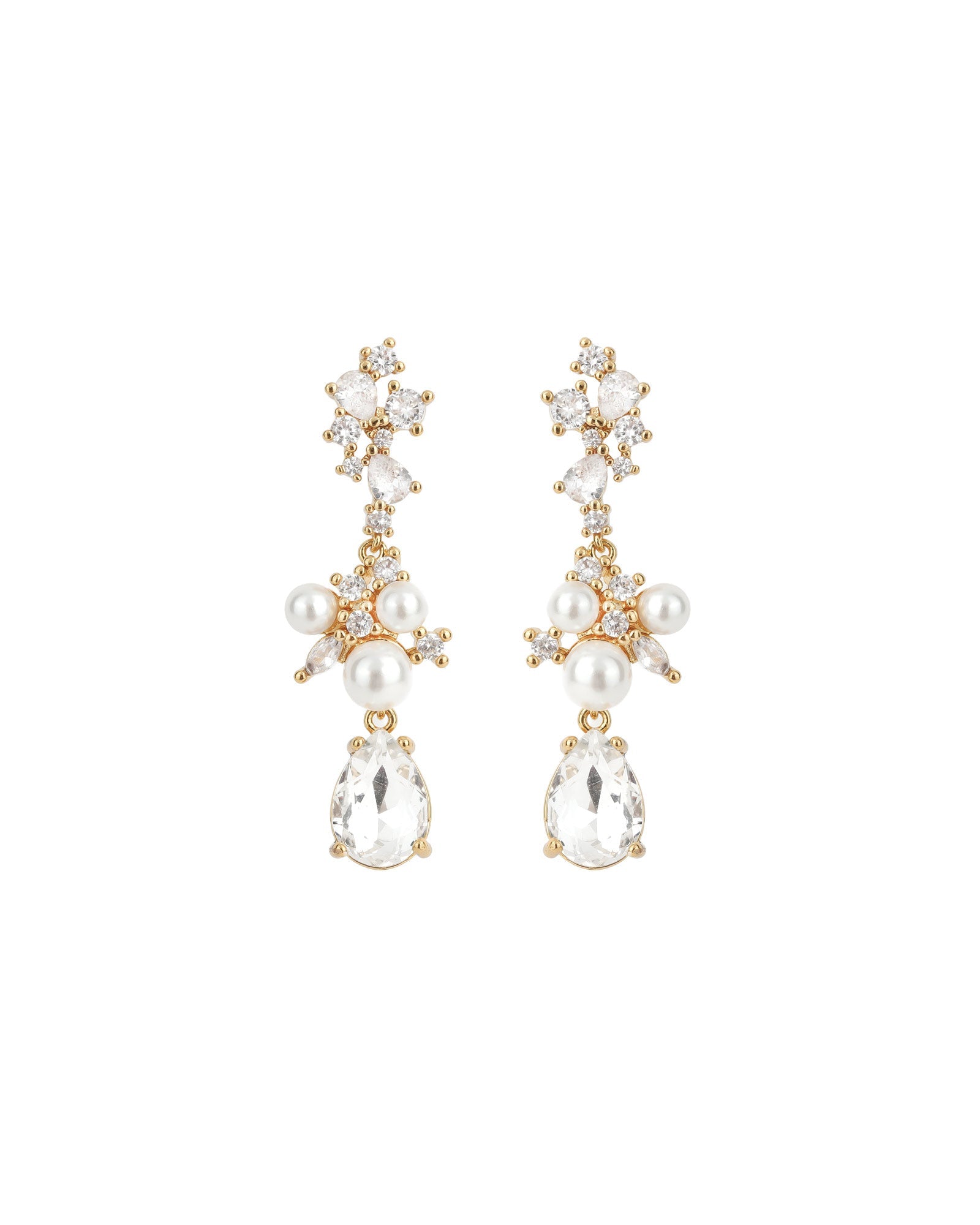 Olive & Piper-Blair Drops-Earrings-14k Gold Plated, Crystal-Blue Ruby Jewellery-Vancouver Canada