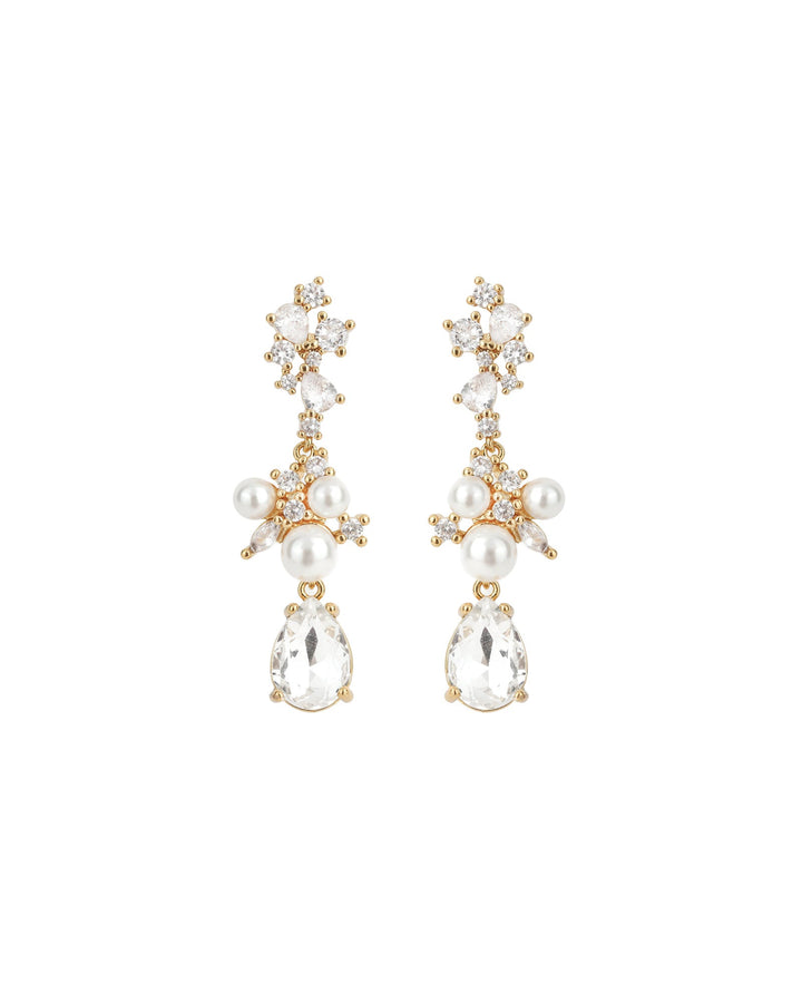 Olive & Piper-Blair Drops-Earrings-14k Gold Plated, Crystal-Blue Ruby Jewellery-Vancouver Canada