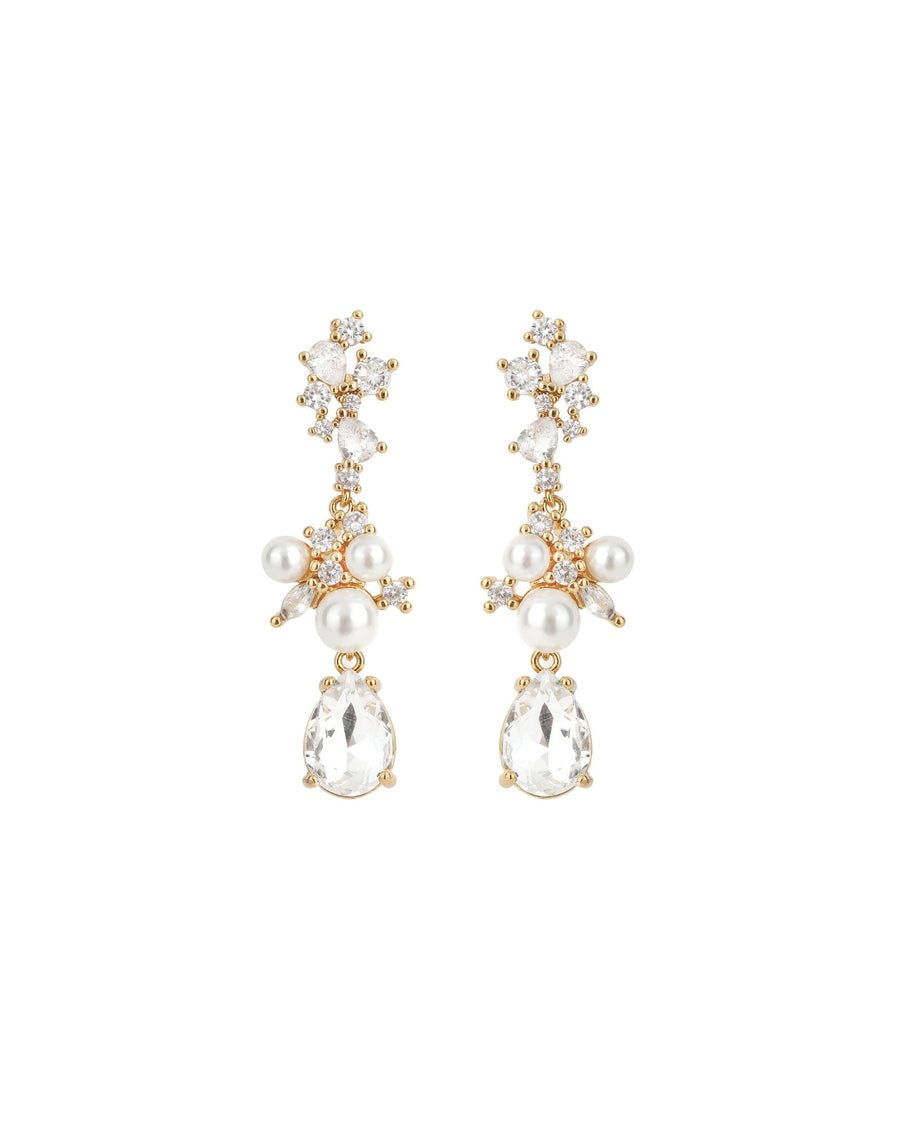 Olive & Piper-Blair Drops-Earrings-14k Gold Plated, Crystal-Blue Ruby Jewellery-Vancouver Canada