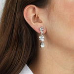 Olive & Piper-Blair Drops-Earrings-Silver-Tone, Crystal-Blue Ruby Jewellery-Vancouver Canada