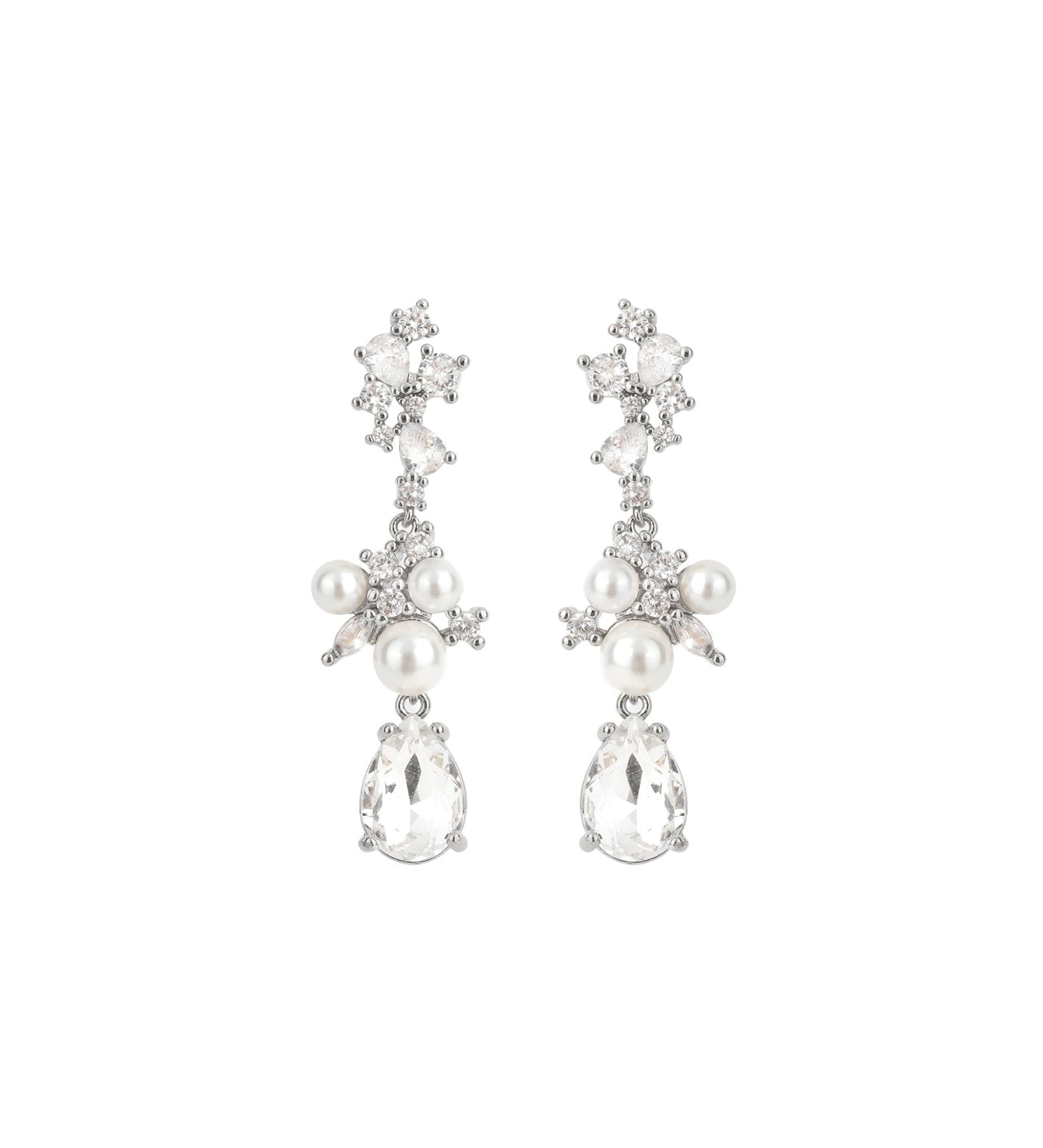 Olive & Piper-Blair Drops-Earrings-Silver-Tone, Crystal-Blue Ruby Jewellery-Vancouver Canada