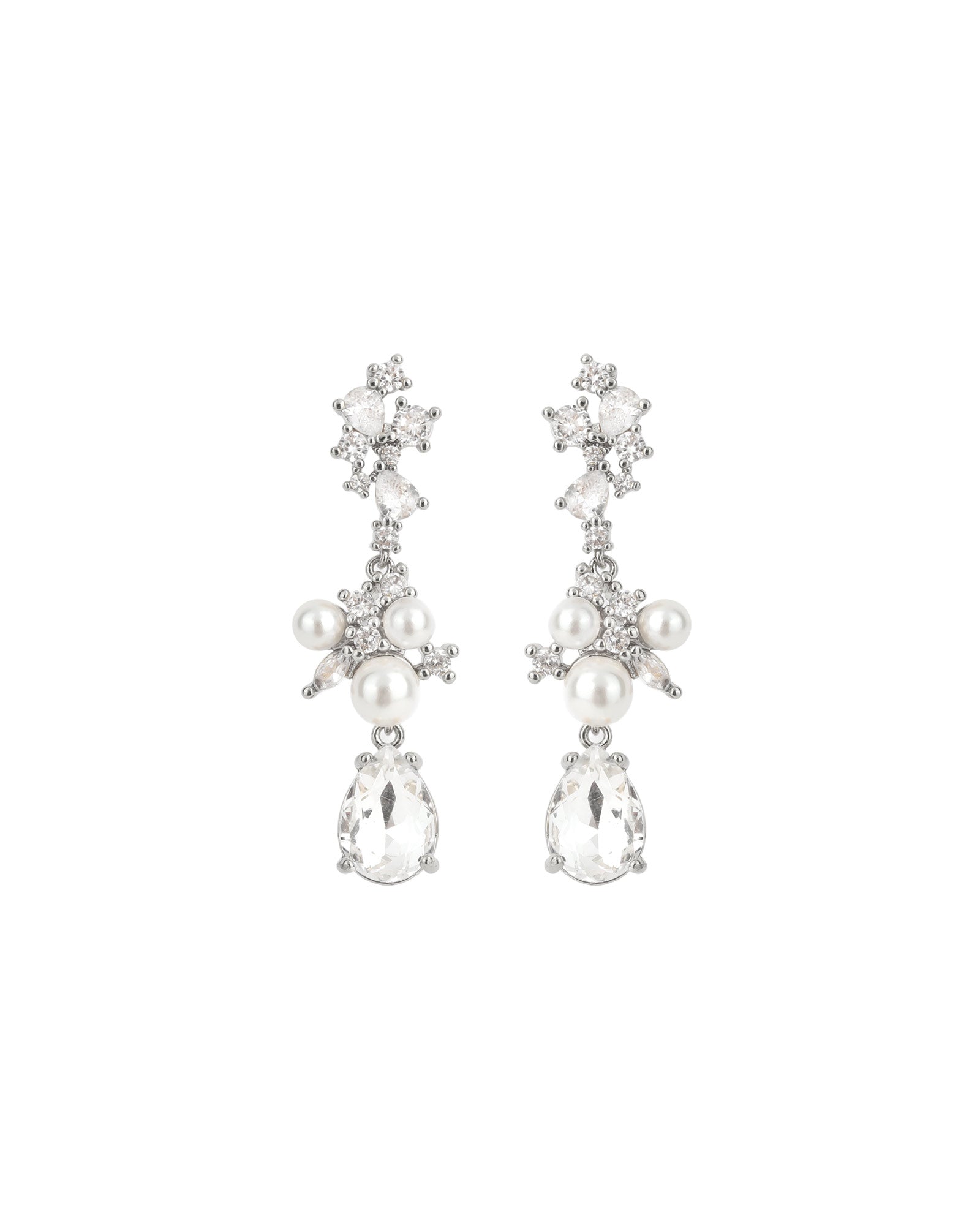Olive & Piper-Blair Drops-Earrings-Silver-Tone, Crystal-Blue Ruby Jewellery-Vancouver Canada